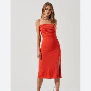 Geller Ruched Cutout Midi Dress